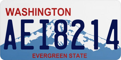 WA license plate AEI8214