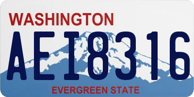 WA license plate AEI8316