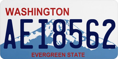 WA license plate AEI8562