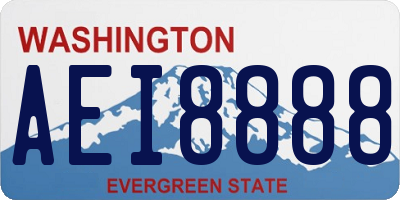 WA license plate AEI8888