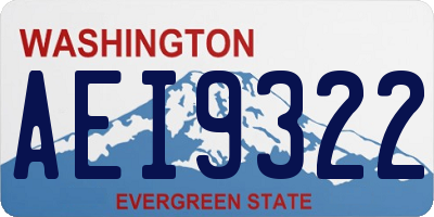 WA license plate AEI9322