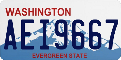 WA license plate AEI9667