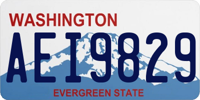 WA license plate AEI9829