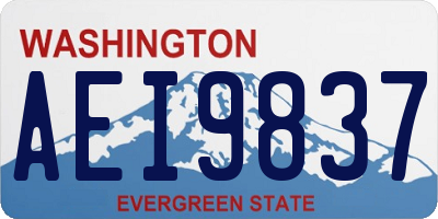 WA license plate AEI9837