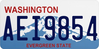 WA license plate AEI9854