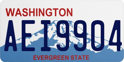 WA license plate AEI9904