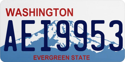 WA license plate AEI9953