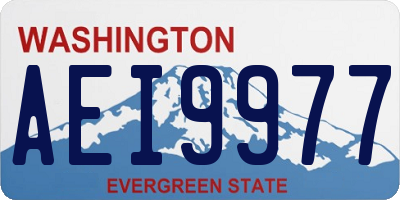 WA license plate AEI9977
