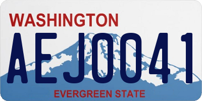 WA license plate AEJ0041