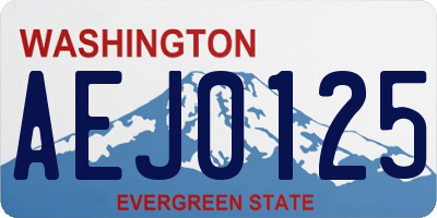 WA license plate AEJ0125