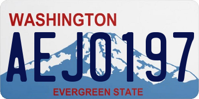 WA license plate AEJ0197