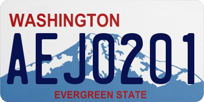 WA license plate AEJ0201