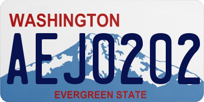 WA license plate AEJ0202