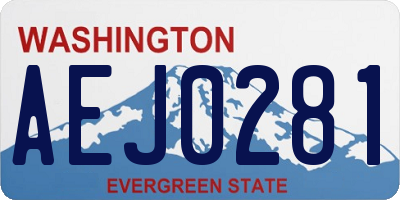 WA license plate AEJ0281