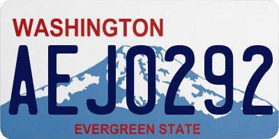 WA license plate AEJ0292