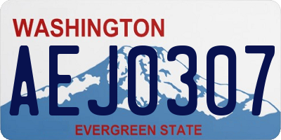 WA license plate AEJ0307