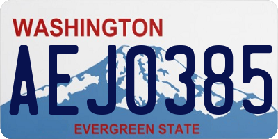 WA license plate AEJ0385
