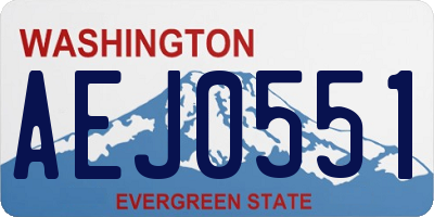 WA license plate AEJ0551