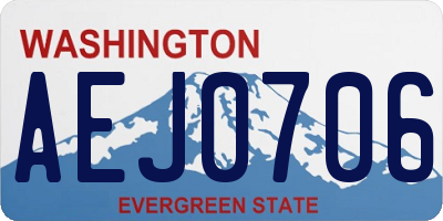 WA license plate AEJ0706
