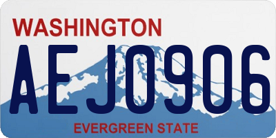 WA license plate AEJ0906