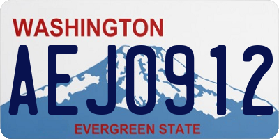 WA license plate AEJ0912