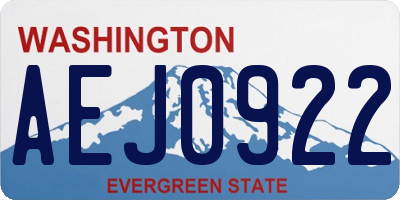 WA license plate AEJ0922