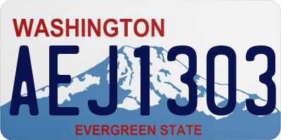 WA license plate AEJ1303