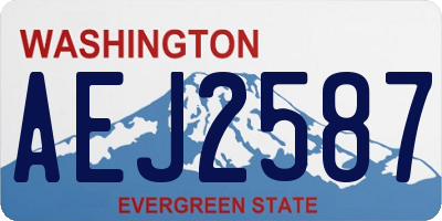 WA license plate AEJ2587