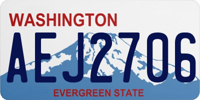 WA license plate AEJ2706