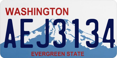 WA license plate AEJ3134