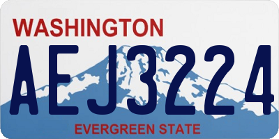 WA license plate AEJ3224
