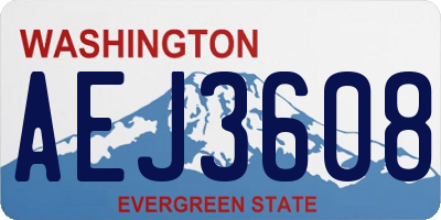 WA license plate AEJ3608