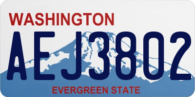 WA license plate AEJ3802