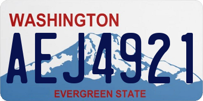 WA license plate AEJ4921
