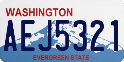 WA license plate AEJ5321