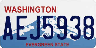 WA license plate AEJ5938