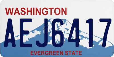 WA license plate AEJ6417