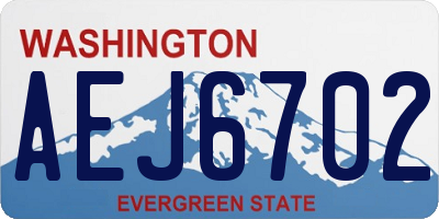 WA license plate AEJ6702