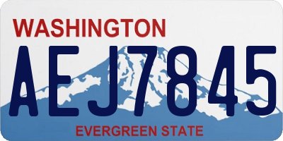 WA license plate AEJ7845