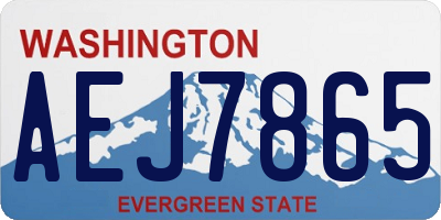 WA license plate AEJ7865