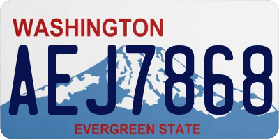 WA license plate AEJ7868