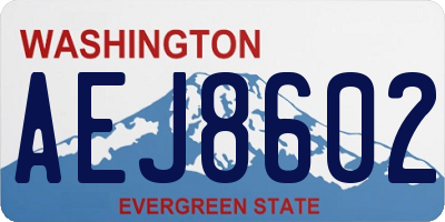WA license plate AEJ8602