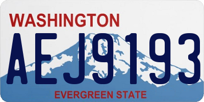WA license plate AEJ9193