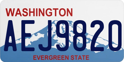 WA license plate AEJ9820