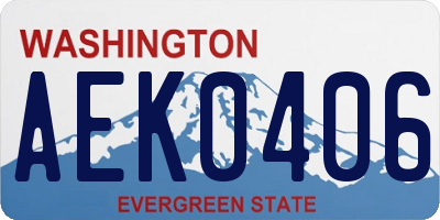 WA license plate AEK0406