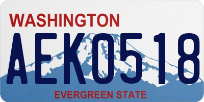 WA license plate AEK0518