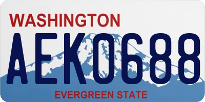 WA license plate AEK0688