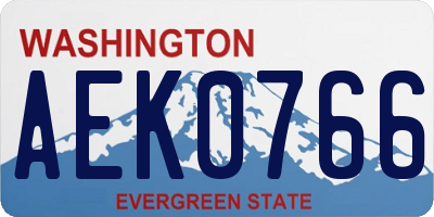 WA license plate AEK0766