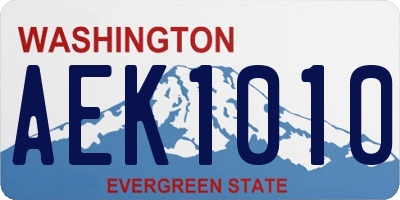 WA license plate AEK1010