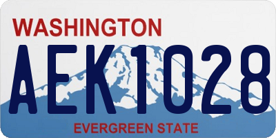 WA license plate AEK1028